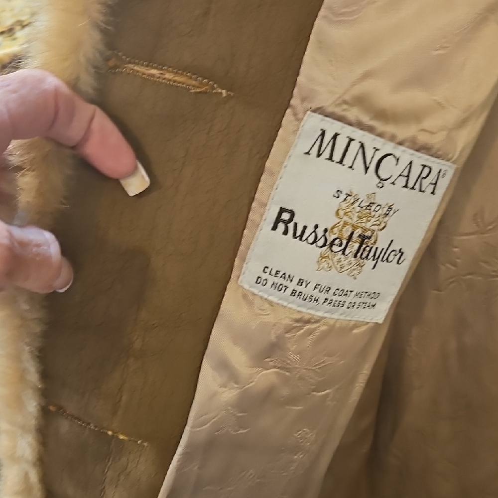 Women's Beige Fur-Trim Coat